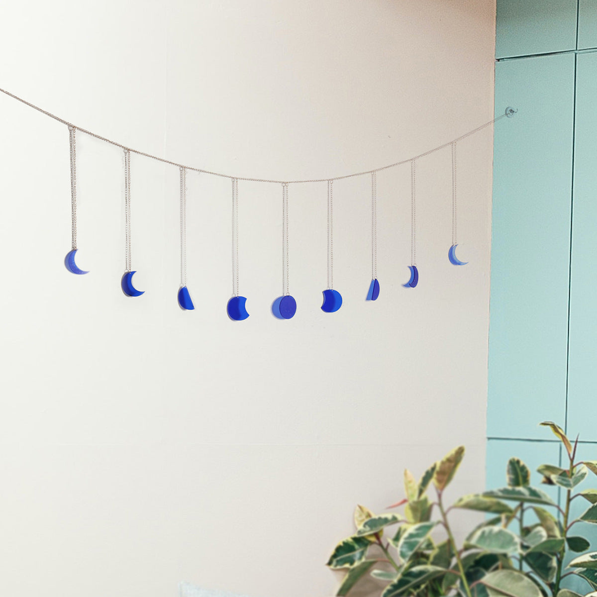 Moon Phase Wall Hanging Nine Phase Iron Chain Wall Ornament For Living Room Home