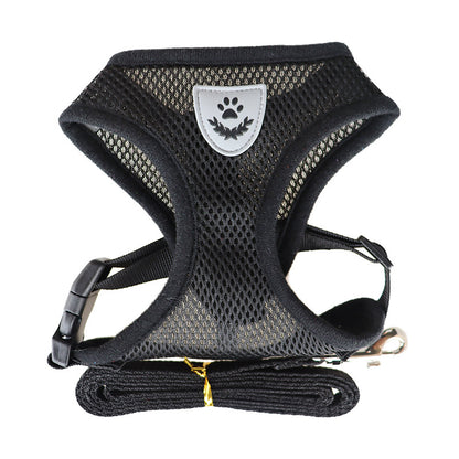 Basic Small Cat Dog Puppy Harness + Lead Set Mesh Vest Reflective Adjustable