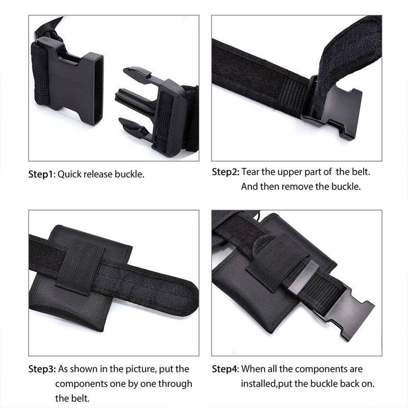 Tactical Holster and Flashlight Pouch Set with MOLLE Duty Belt System 10 Piece
