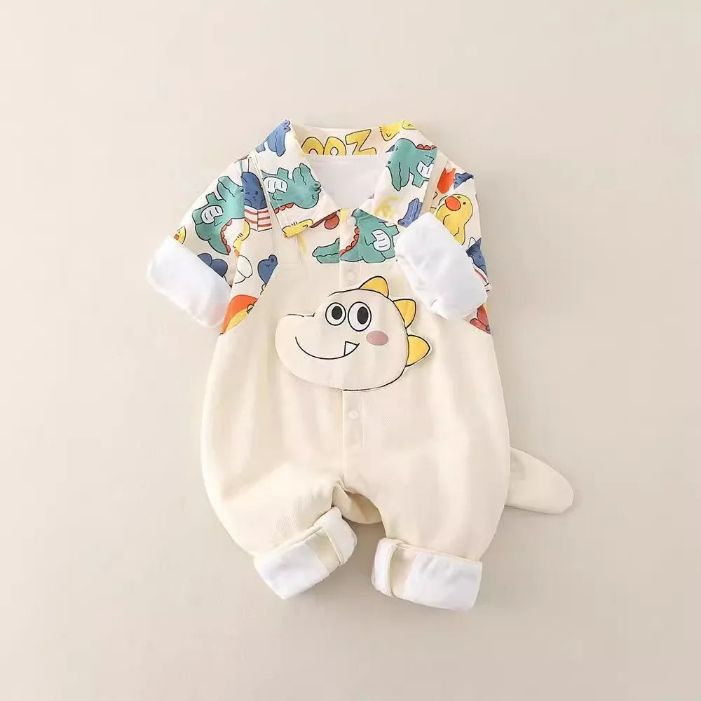 Newborn Baby Jumpsuit 0-18 Months Long Sleeve Toddler Doodle Romper Kids