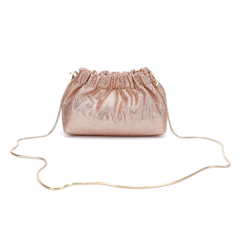 Crystal Diamond Cross Shoulder Dress Drawstring Bag Handbag 16 Colours
