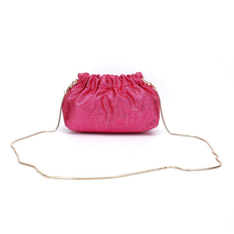 Crystal Diamond Cross Shoulder Dress Drawstring Bag Handbag 16 Colours