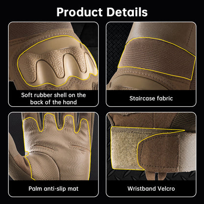 Mens Tactical Gloves Full Finger Anti Slip Reinforced Knuckle Grip Velcro S M L