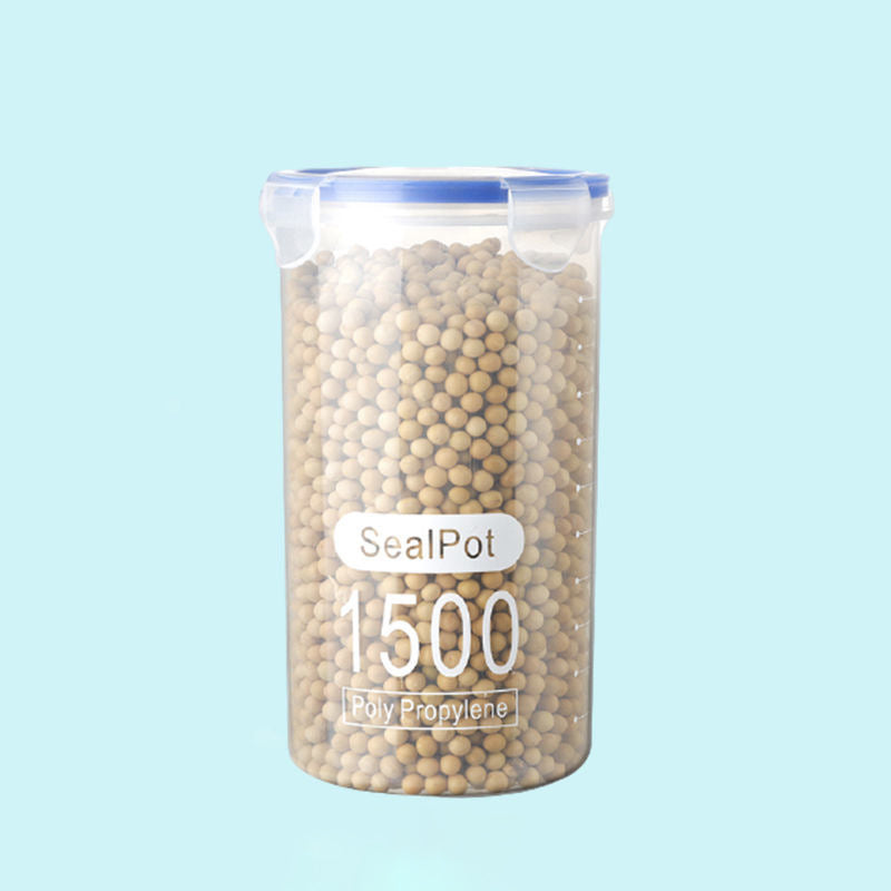 Airtight Polypropylene Food Storage Jars 600ml 800ml 1000ml 1500ml Snaplock Lids