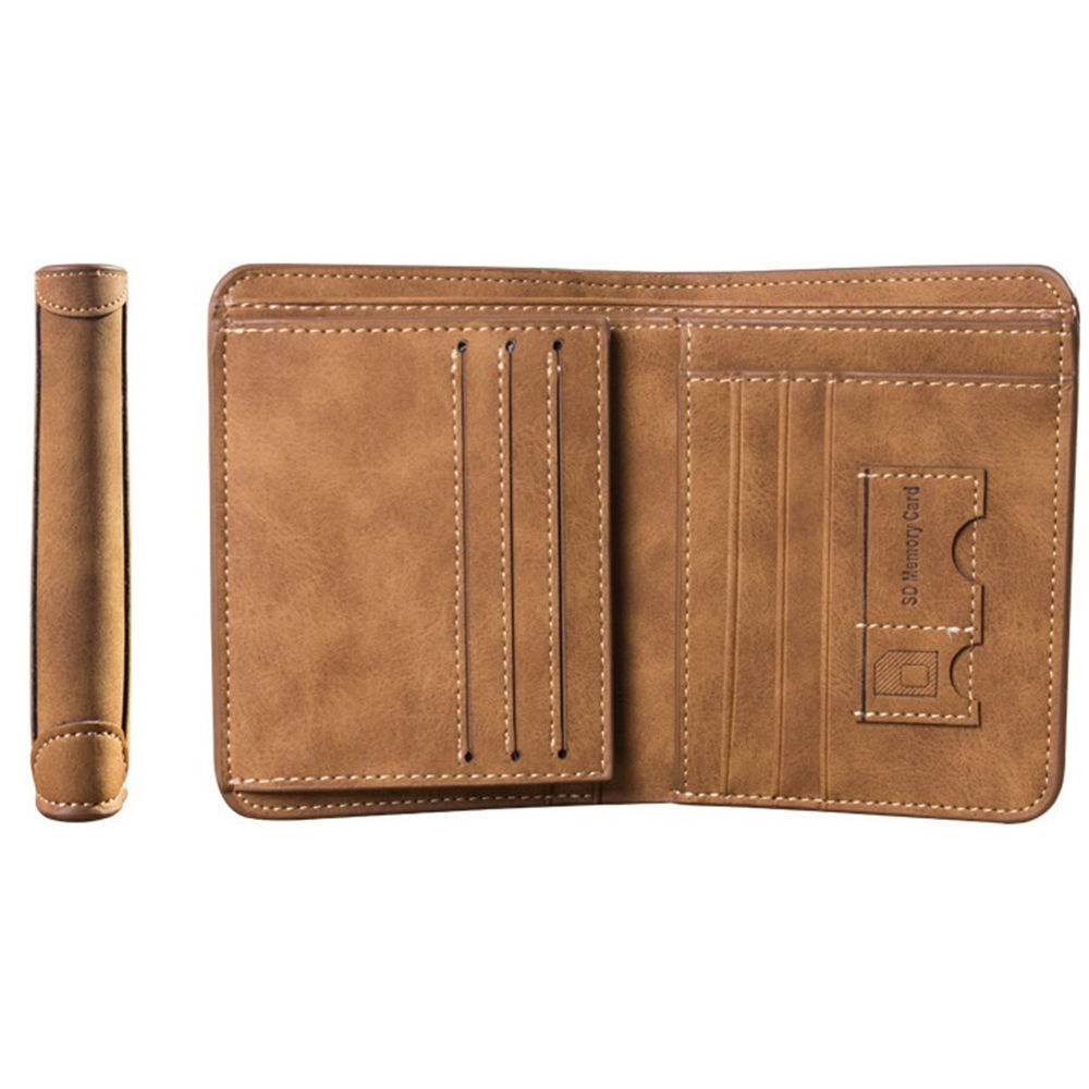 Men's Faux Leather Bifold Wallet Credit Card Slots Coin Pocket Secure Closure