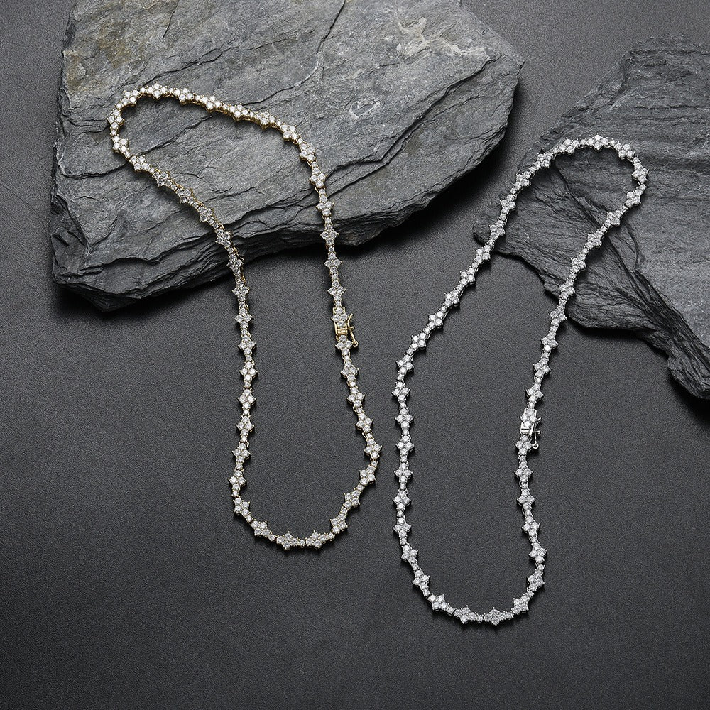 Premium 3mm CZ Crystal Tennis Necklace Bracelet Gold Silver Elegant Jewellery
