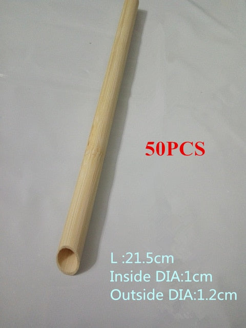 50/100 Pcs Eco-Friendly Bamboo Drinking Straws Reusable Smoothie Party Wedding