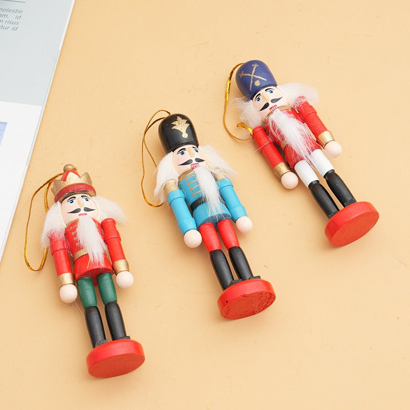 Set of 6 Christmas Nutcracker Ornament Wooden Figurines Xmas Tree Decor 12.5cm