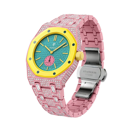 For AP x Swatch Royal Pop Collection Metal Crystal Rhinestone Strap 3 12 Crown