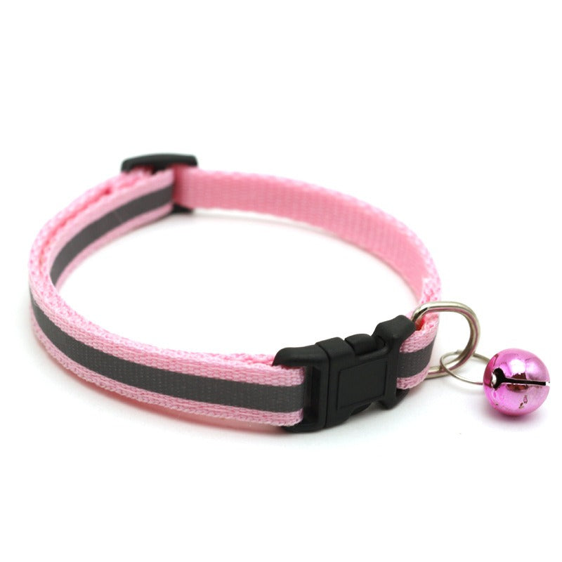 Adjustable Reflective Pet Collar with Bell Luminous Cat & Dog Collar | 19-32cm