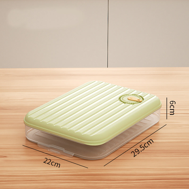 Dumpling Box Frozen Fresh Storage Stackable Snap Latch Vent 29.5cm 22cm 6cm