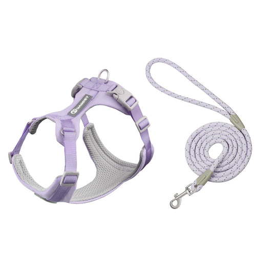 Lightweight Breathable Dog Harness Leash Set Adjustable Vest Reflective Design