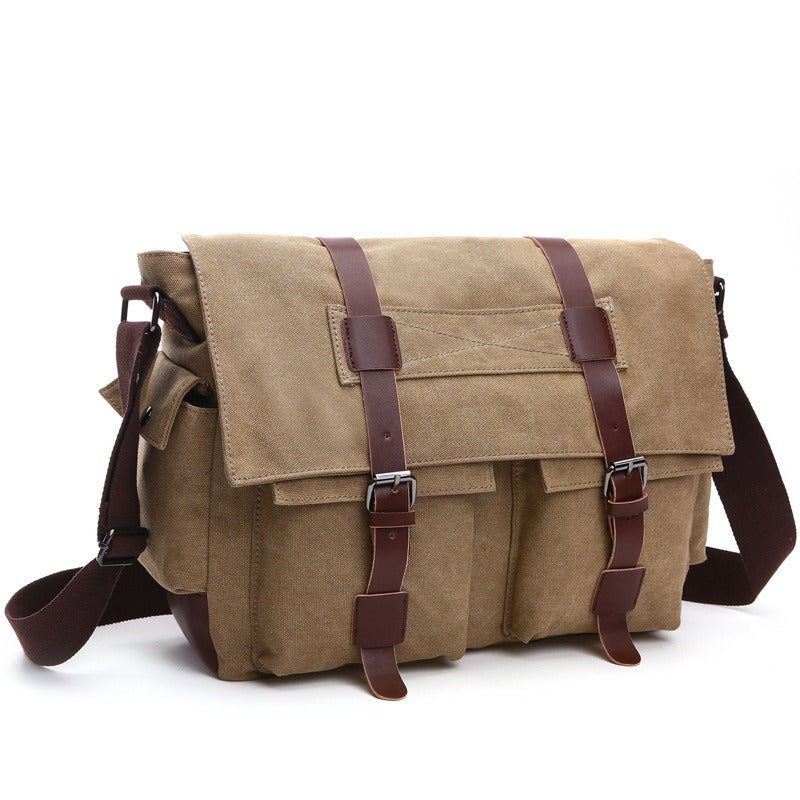 Men's Business Messenger Shoulder Bag Casual Office Travel Bag Brown Black