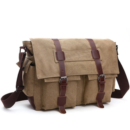 Men's Business Messenger Shoulder Bag Casual Office Travel Bag Brown Black