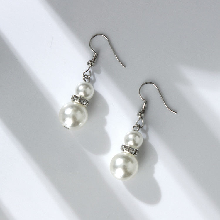 3pc Pearl Jewellery Set Necklace Earrings & Bracelet Women’s Jewellery