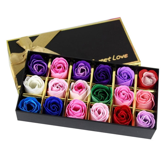 Rose Soap Flower Gift Box 18 Piece Elegant Ribbon Wedding Birthday Unique Gift