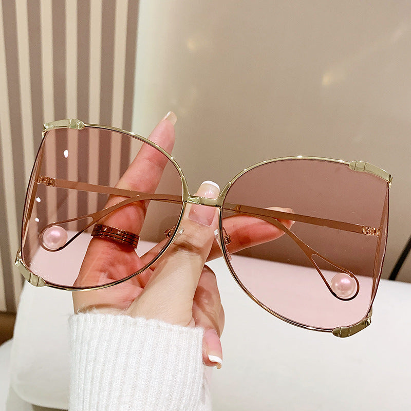 Round Frame Oversized Sunglasses UV400 Protection Stylish Sunwear Eye Protection