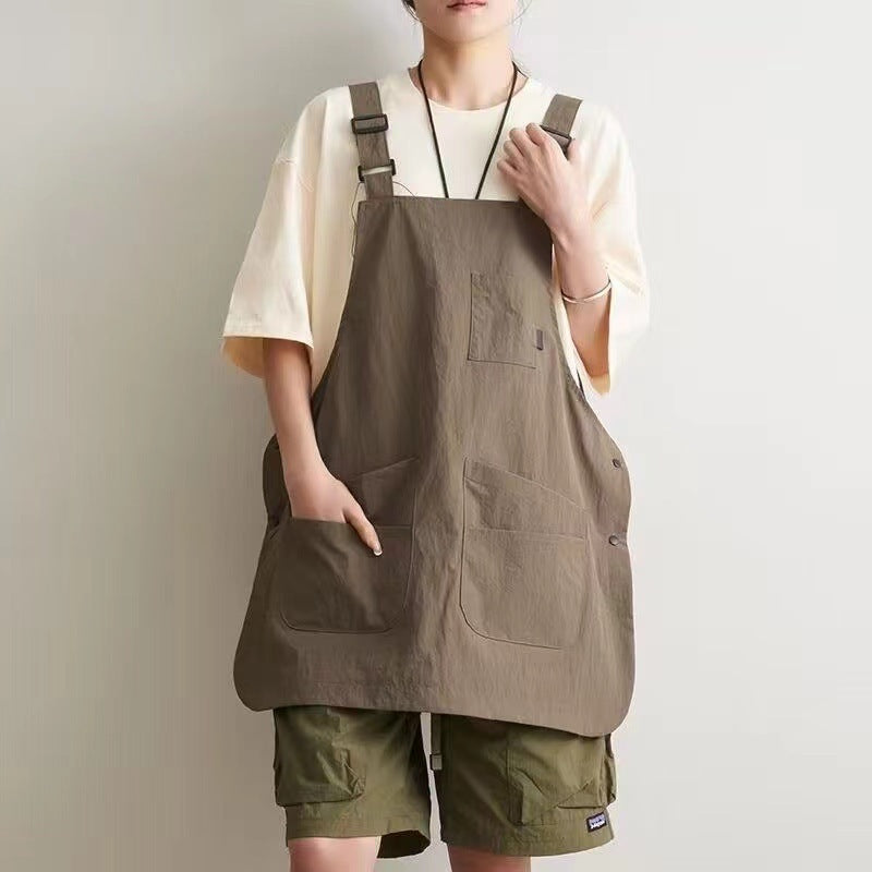 Unisex Waterproof Adjustable Double Sided Chef Apron Pure Colour Kitchen Wear