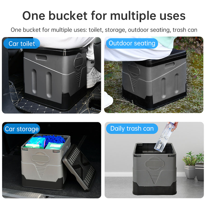 Portable Folding Camping Toilet Seat Lid Easy Setup Compact Durable Lightweight