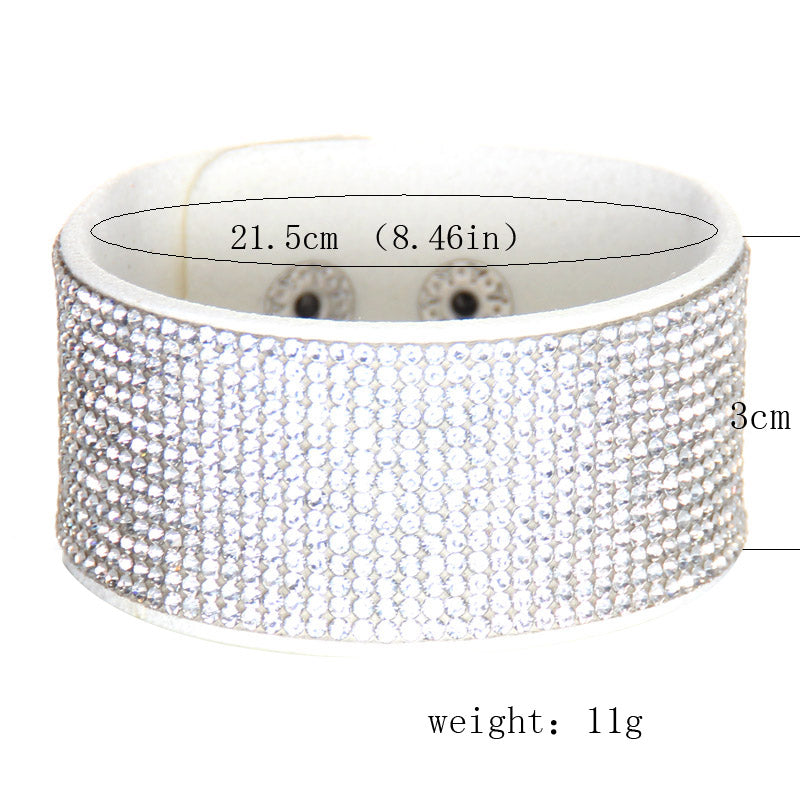 Crystal Bracelet Genuine Leather Bangles Women Jewellery Gemstone
