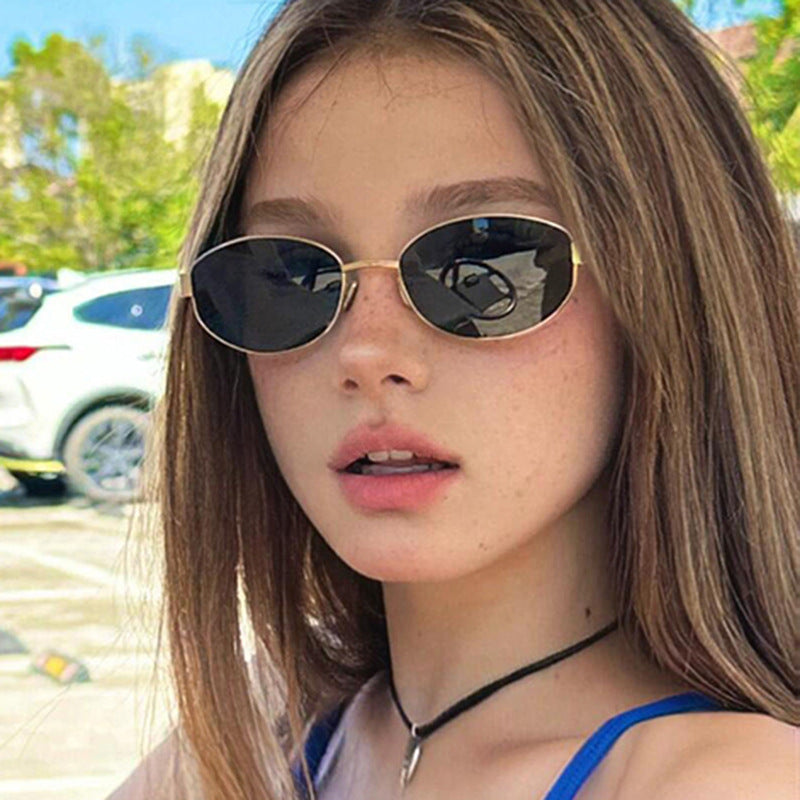 Retro Oval Sunglasses UV Protection Lightweight Durable Scratch Resistant Polarized