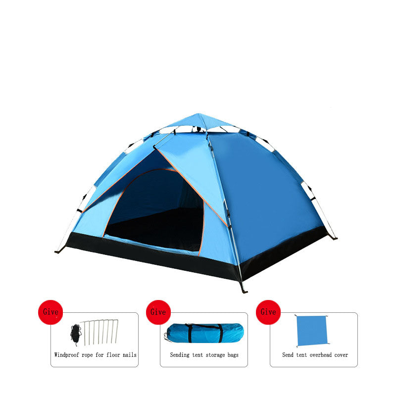 Outdoor Automatic Pop-Up Tent Two Doors Quick Setup Waterproof Camping Shelter