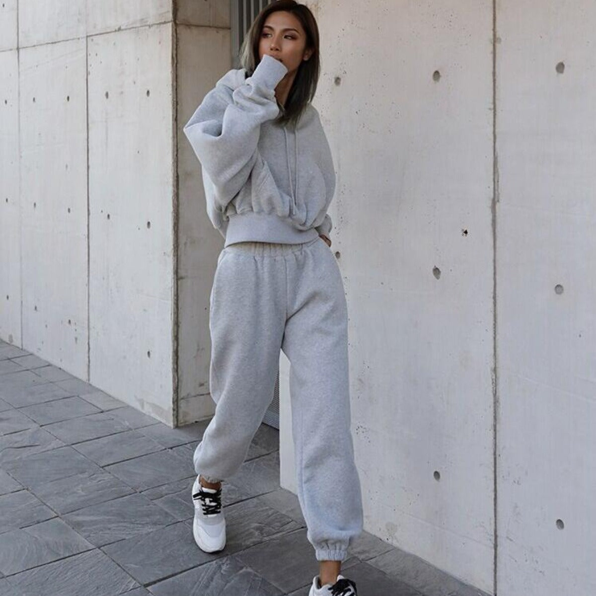 Women's Hooded Sweatshirt Pants Sportswear Set Loungewear Daily Essentials Warm