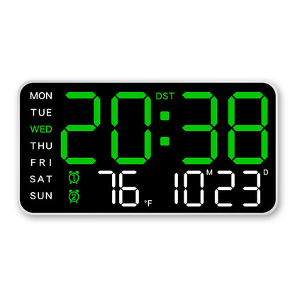 LED Digital Wall Clock with Temperature Indicator USB/Battery Powered Office Use