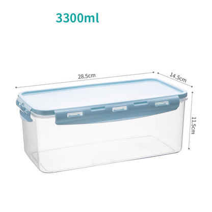 Rectangular Airtight Food Storage Boxes Stackable Microwave Safe White Blue Lids