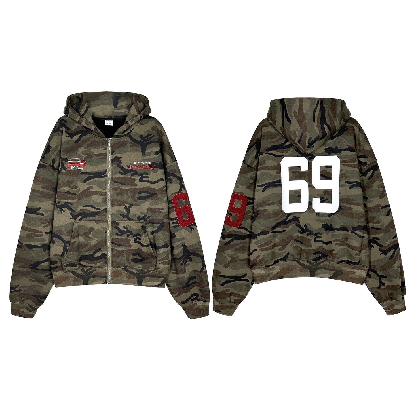 Men's Camouflage Hooded Fleece Sweatshirt Embroidery Casual Comfort Fit Camo