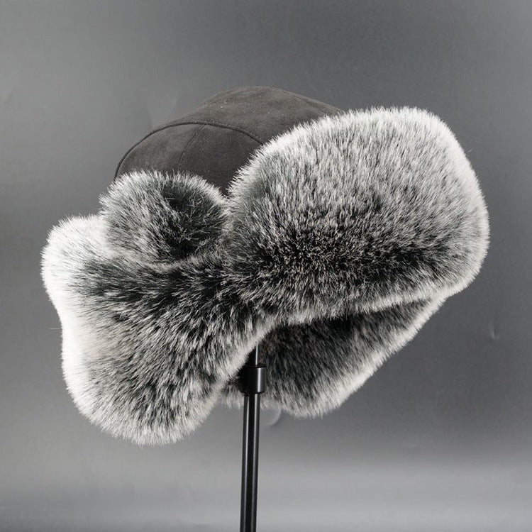Men's Winter Trapper Hat Velvet Lining Faux Fur Ushanka Ear Flaps Aviator Cap