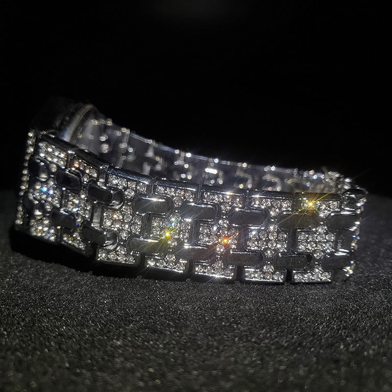 Elegant Waterproof Quartz Steel Wristwatch Women Fashion Sparkle Dress Watch