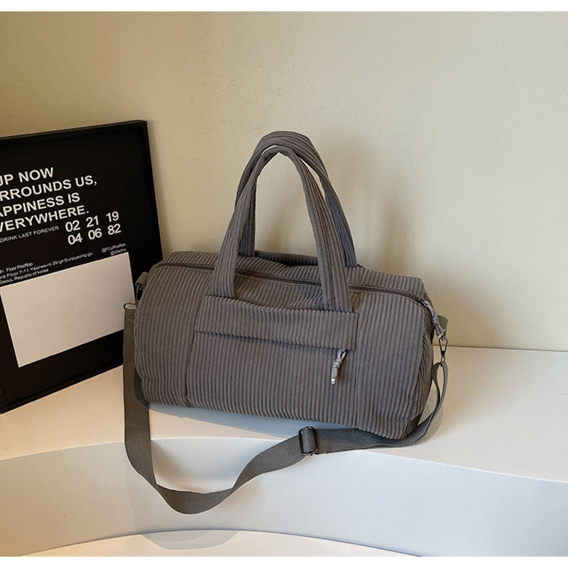 High Capacity Unisex Corduroy Crossbody Bag Sports Shoulder Adjustable Strap