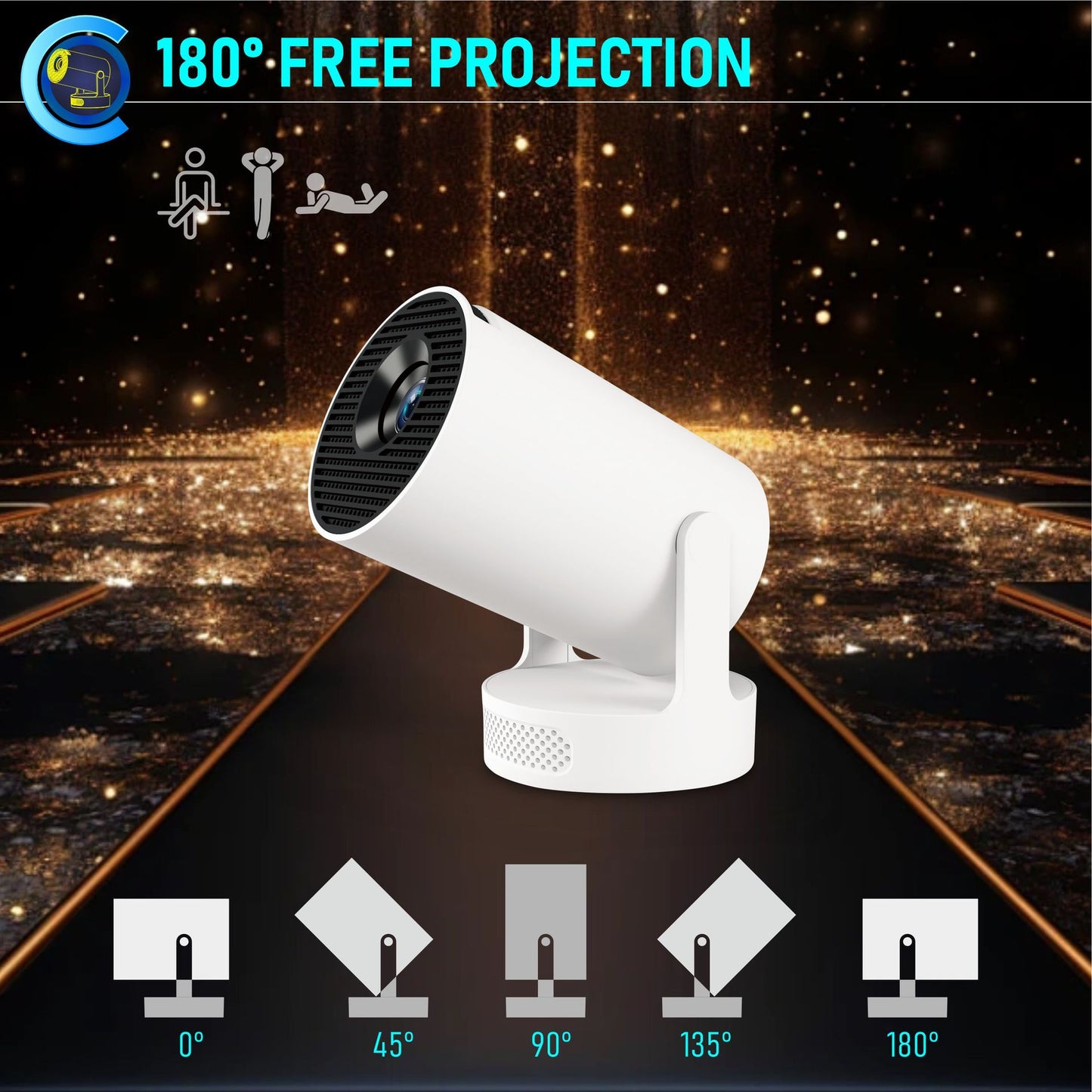HY300 Ultra Portable Projector H713 HD Android Smart Home Outdoor Entertainment