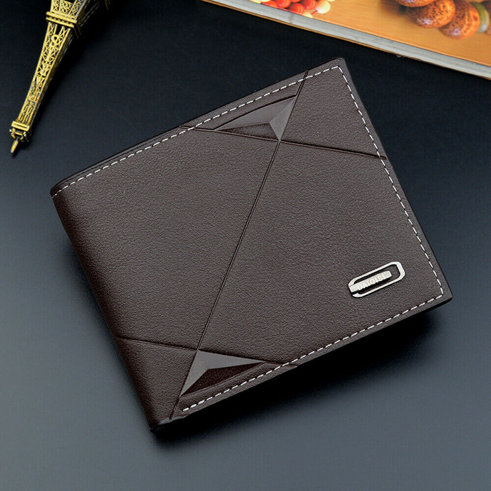 Men's Leather Men Wallet Slim RFID Blocking Credit Card Holder Secure Storage