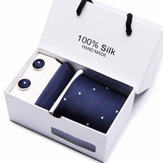100% Silk 3pc Men's Plaid Tie Set Extra Long Woven Neck Ties Suit Gift Box