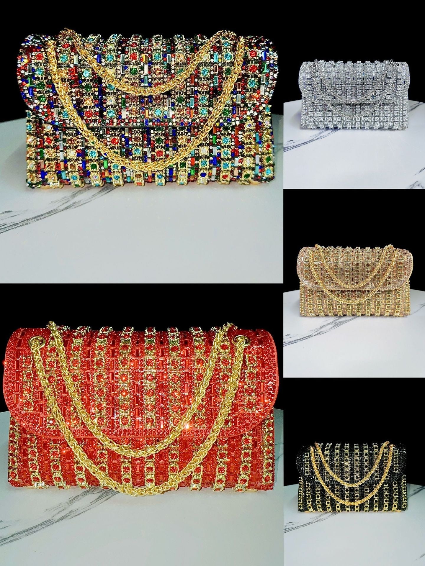 Elegant Women's Rhinestone Handbag Clutch Crossbody Bag Banquets Parties