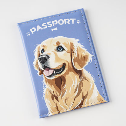 Animal Theme Leather Passport Holder Travel Essential for Cat and Dog Admirers