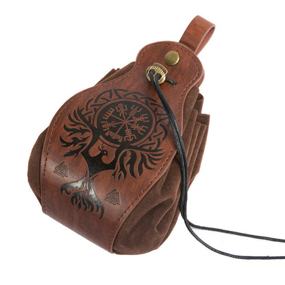 Unisex RPG Faux Leather Dice Tray Drawstring Pouch Set 5-Piece Gaming Essentials