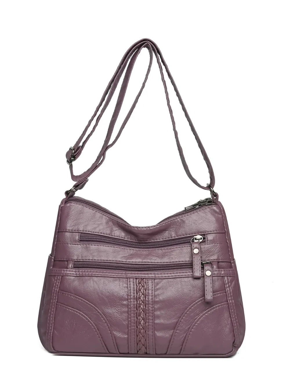 Faux Leather Adjustable Strap Shoulder Bag Medium Size Multiple Colours