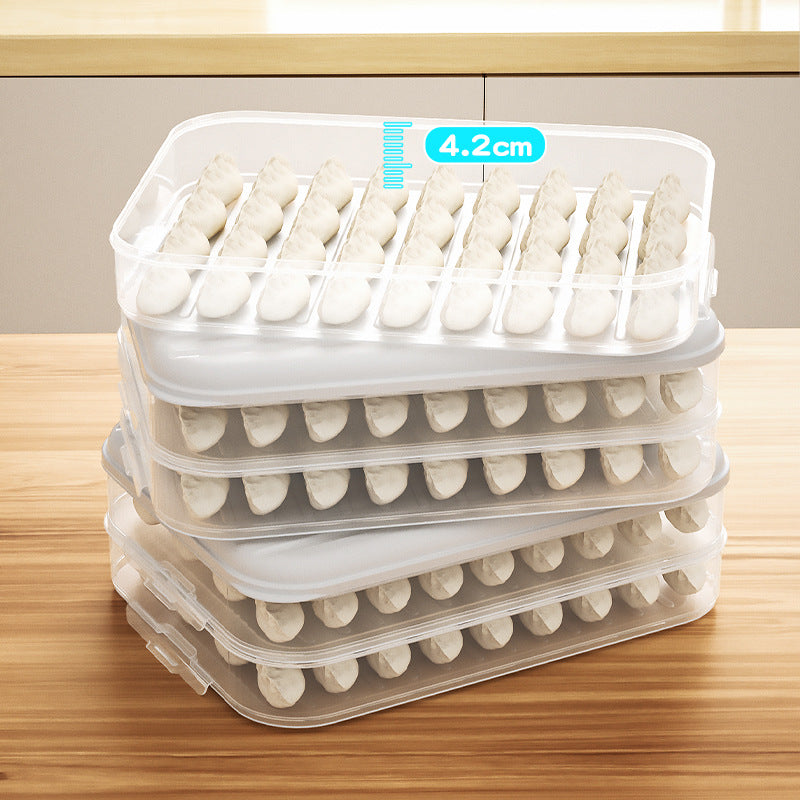 Dumpling Box Frozen Fresh Storage Stackable Snap Latch Vent 29.5cm 22cm 6cm