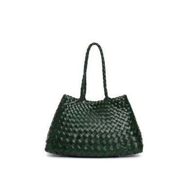Women's Handmade Woven Leather Shoulder Tote Vintage Style Large Capacity Bag