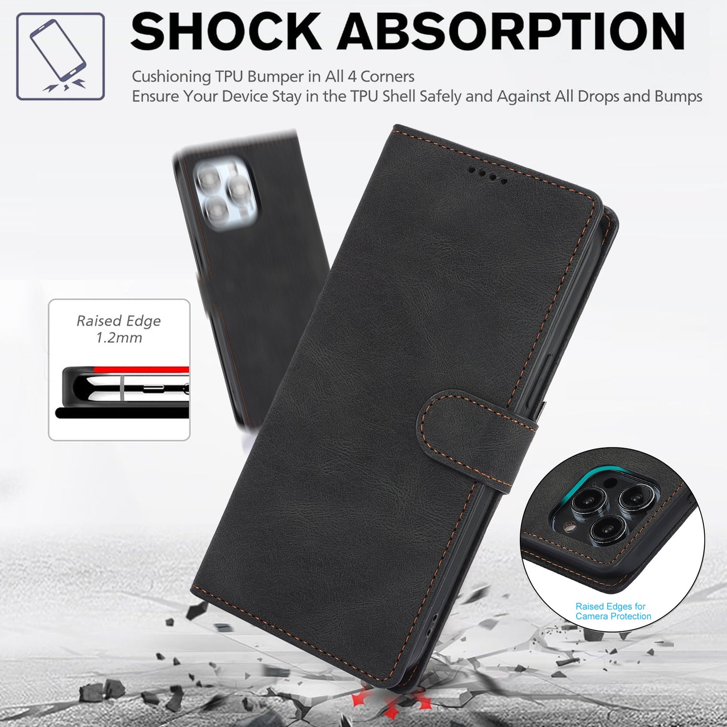 Leather Flip Wallet Case For Apple iPhone 16 15 14 13 12 11 Pro Max Cover Protection
