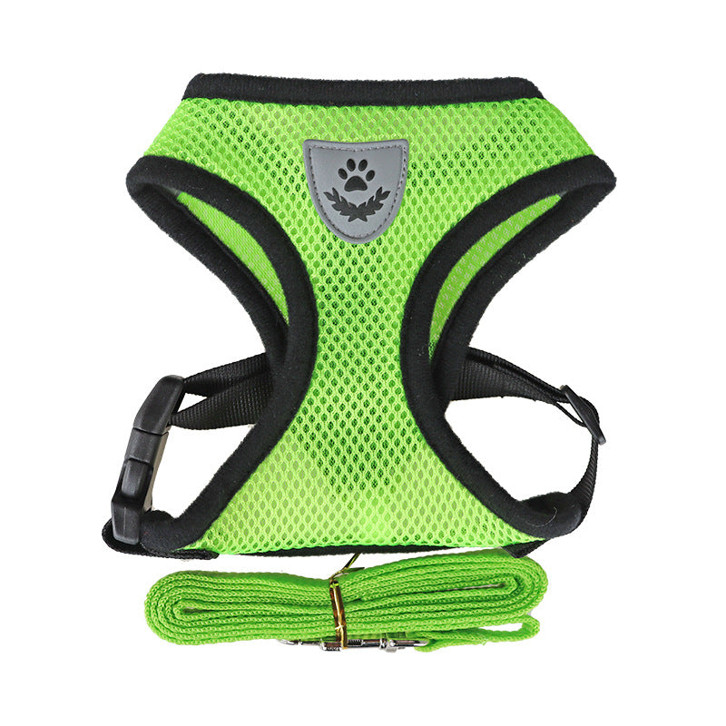 Basic Small Cat Dog Puppy Harness + Lead Set Mesh Vest Reflective Adjustable