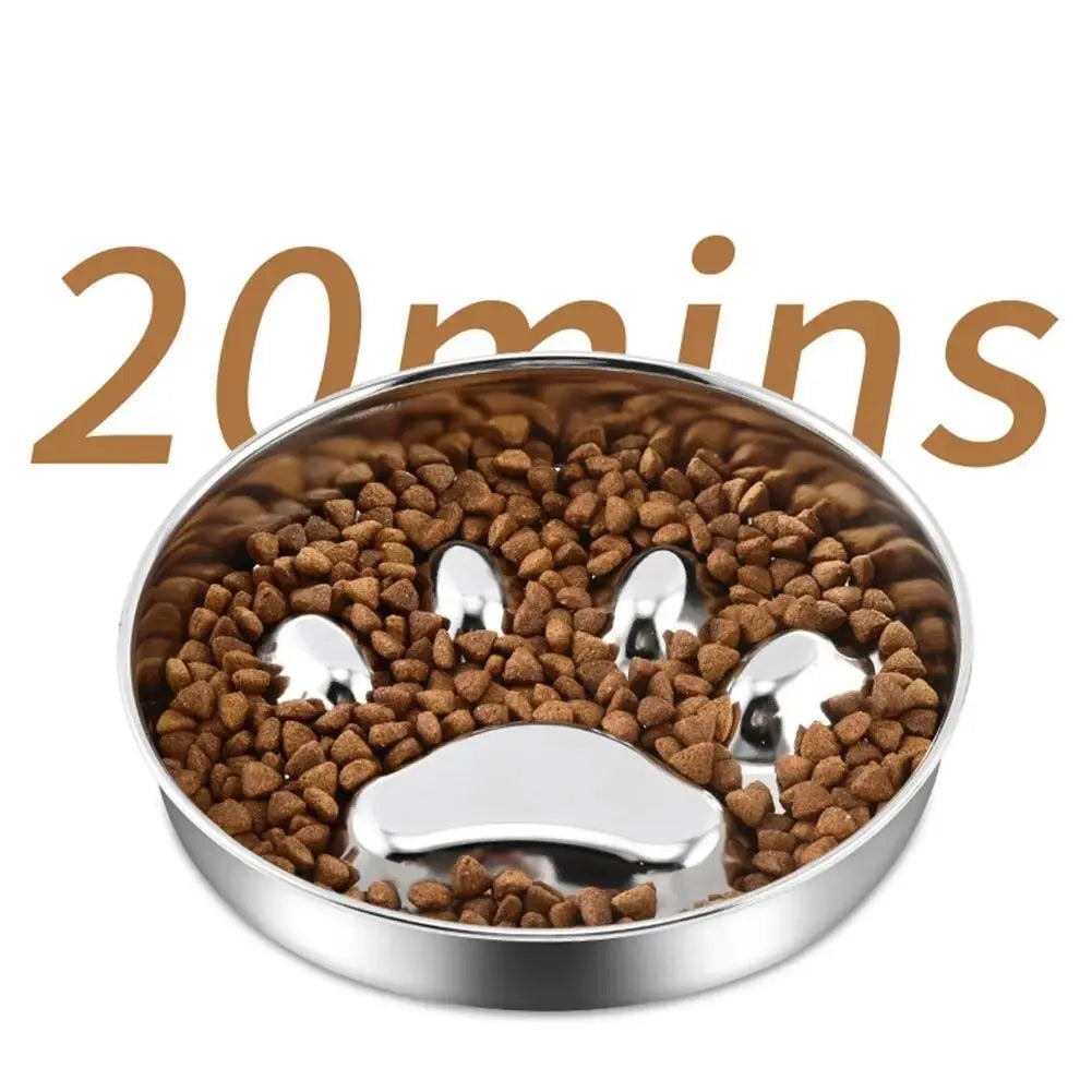 22cm Stainless Steel Slow Feeder Bowl for Dogs & Cats Anti-Choke Non-Slip Design