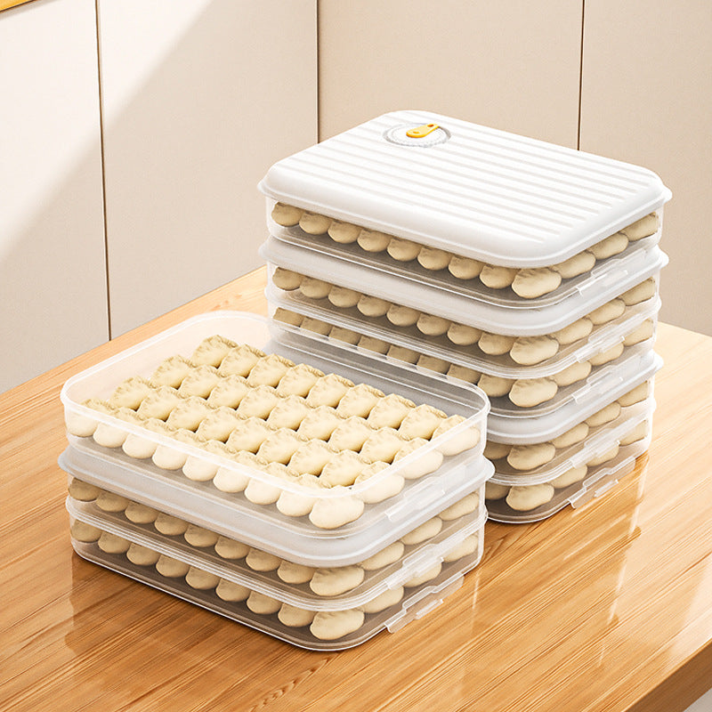 Dumpling Box Frozen Fresh Storage Stackable Snap Latch Vent 29.5cm 22cm 6cm
