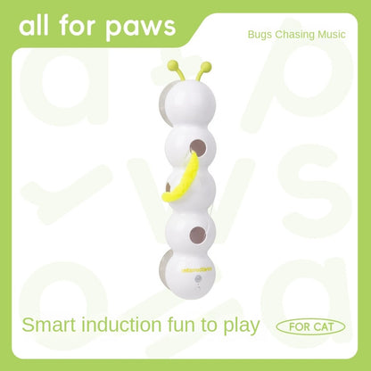 Interactive Smart Caterpillar Cat Toy Suction Grip Lively Feather Tail Motion