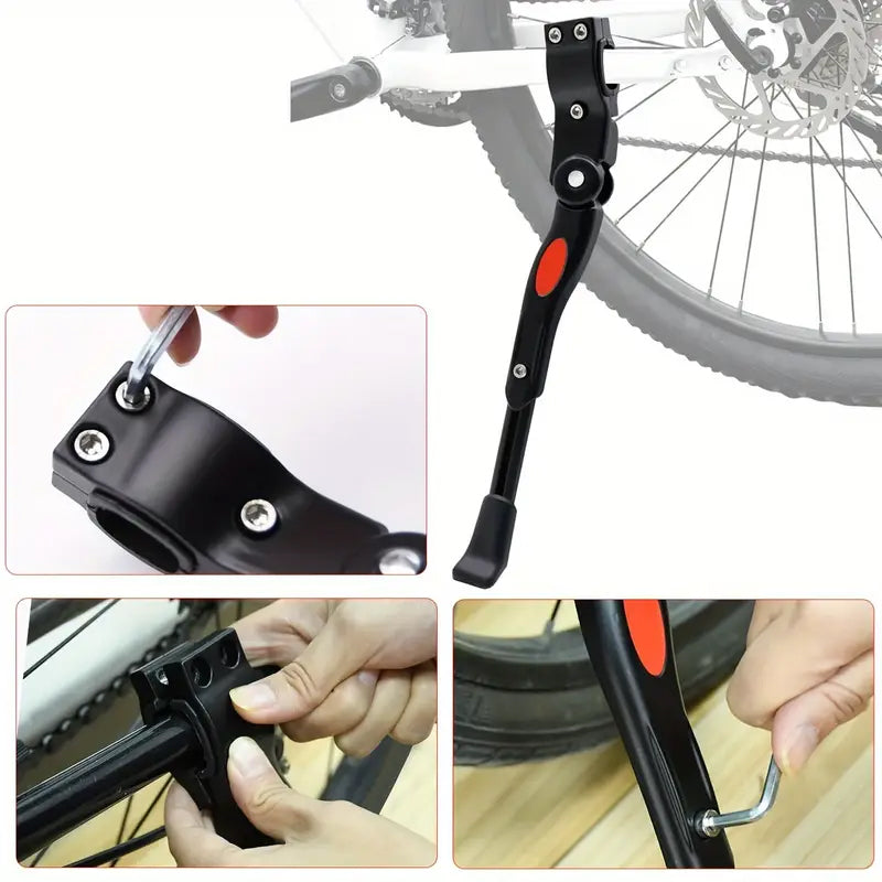 Adjustable Bicycle Side Stand Rack Parking Support for 22-26 Inch Mountain Bikes