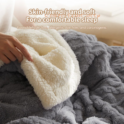Double-Layer Polar Fleece Blanket for Winter Comfort, Thick and Soft Insulation
