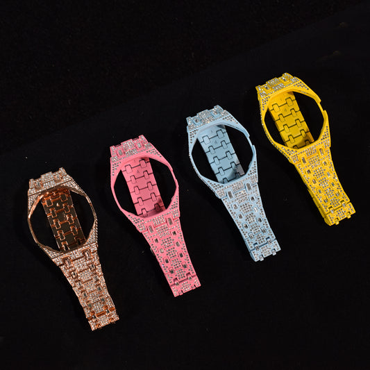 For AP x Swatch Royal Pop Collection Metal Crystal Rhinestone Strap 3 12 Crown